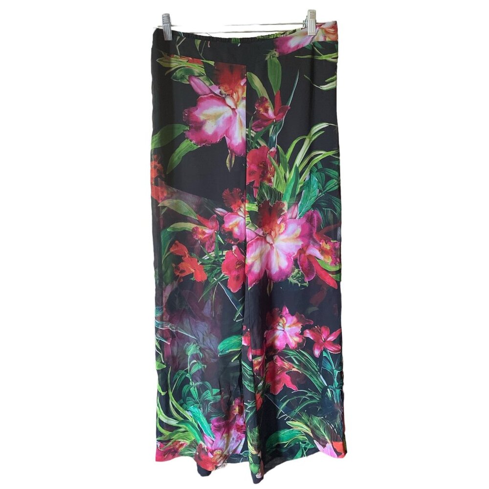 Bisou Bisou Wide Leg Flowy Floral Pant Medium